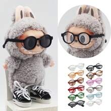 1 Stück - Neues Produkt 2025 (6,5 cm 3-Zoll BJD-Puppe) vielseitige transparente Brille, Puppensonnenbrille für den Sommer mit Multifunktion, farblich abgestimmt - Geschenk für Urlaub/Geburtstag