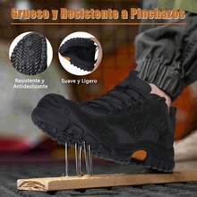 Tenis de Seguridad Dieléctrico Industriales con Casquillo para Hombre, Zapatos de Trabajo Seguridad Industrial Comodos - Negro - Ver 5