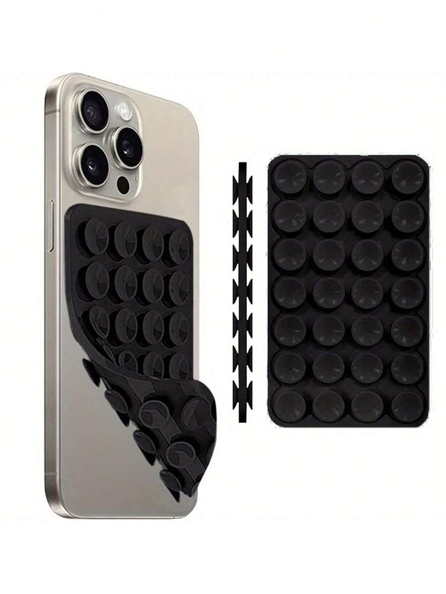 Doppelseitiger Silikonhalter mit Saugnapf für Handy - Speziell für Selfie und Videoaufnahmen, starker Griff, kompatibel mit iPhone und Android - Klebender Silikon Halter, geeignet für den Duscheinsatz, ideal für Videoaufnahme und Fotografie, Schulmaterial, Schule