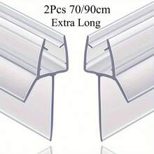 2 Packs (70/90cm) Shower Door Seals , Extra Long Universal Fit For 4-6mm Glass, 17-23mm Gap Coverage, Case Delivered, Leak-Proof Splash Guard With Easy Installation