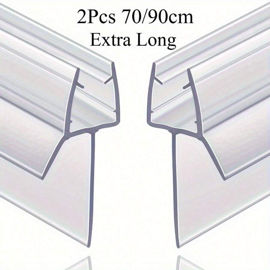2 Packs (70/90cm) Shower Door Seals , Extra Long Universal Fit For 4-6mm Glass, 17-23mm Gap Coverage, Case Delivered, Leak-Proof Splash Guard With Easy Installation