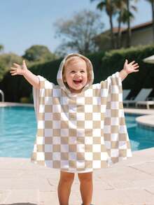 1 件婴儿连帽毛巾，儿童沐浴/泳池/沙滩连帽毛巾，新生儿、婴幼儿沐浴巾礼物 - 彩色 - 查看 3