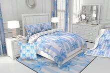 Blue Bowknot Comforter Set,Dreamy Princess Bedding Set Full Size,Girls Bedroom Room Decor,Kawaii Geometric Bow-Tie Comforter,Cute Bow Girly Bed Set For All Season - 白色 - 查看 8