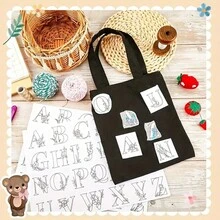 可水洗耐用白色刺绣字母图案,含水溶性稳定剂 | 热压字母,适用于T恤、包袋、帽子、DIY缝纫、服装设计、花卉装饰、熨烫贴片、缝纫用品、情侣刺绣衬衫 - 彩色 - 查看 3