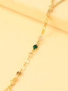 1pc Bohemian Crystal Beaded Finger Hand Chain Bracelet, Women Summer Beach Jewelry