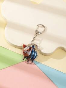 1 Pc Acrylic Strange Italian Silly Animal Shan Hai Jing TungTungTungTung Sahur/Tralalero Tralala/Lirili Larlla/Bombardiro Ctocodilo/Boneca Ambalam//Brr Brr Patapim Character Style Theme Keychain Pendant Backpack Ornament/Bag Accessories/School Bag Accessories/Purse Pendant/Friend's Gifts