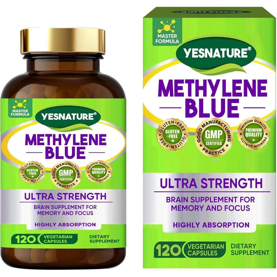 Methylene Blue Pharmaceutical Grade Capsule, Ultra Strength Third-Party ...