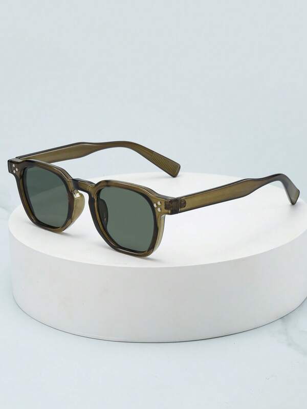 1 pièce Lunettes mode minimaliste ovales pour homme, convenant pour la conduite, les voyages, les sorties décontractées, les vacances, les sports de plein air, l'utilisation quotidienne, le retour à l'école, un look preppy à la mode
