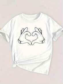 Camiseta Infantil De Manga Curta E Simples Colorida Ideal Para Meninas Algodao Estampa Personalizada De Coraçao