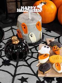 1pc 40 X 40 Inch Halloween Spider Web Round Tablecloth - Black Lace Star Table Runner, Gothic Party Horror, For Home Tabletop Decoration Halloween Party Decoration Home Decor Halloween Decor Fall Decor Room Decor Autumn Decor