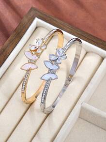 New Fashion Shinny Zirconia Shell Butterfly With Full Rhinestone Bracelet For Party Gift