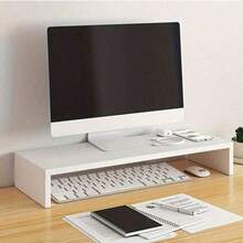 Computer Monitor Stand Riser, Desktop Organizer Shelf For Keyboard Storage, Office Desk Space-Saving Accessory