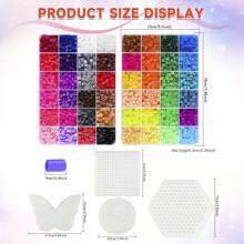 4800 piezas - 48 colores Cuentas fusionadas DIY para hacer joyas 3D, kit de suministros artesanales para manualidades creativas, regalos de cumpleaños, festividades, regalos para amigos y familiares