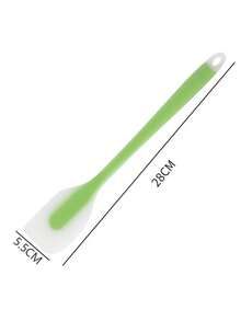 1 pieza Espátula raspadora de silicona semi-transparente integrada aprobada por la FDA, grande, con cuchillo pequeño para mezclar crema - Verde - Ver 13