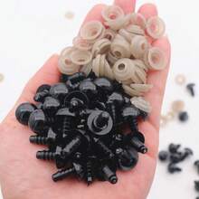 100 件 5-24 毫米黑色塑料眼珠 Amigurumi 带垫圈毛绒动物眼珠眼球娃娃 DIY 礼物针织钩针眼珠制作工艺品配件 - 彩色 - 查看 9