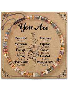 Regalos inspiradores pulseras para mujeres pulseras de piedras naturales curativas - Regalos para que te mejores pronto para mujeres mejores amigas hermanas niñas - "La vida es dura, pero tú también lo eres" pulsera