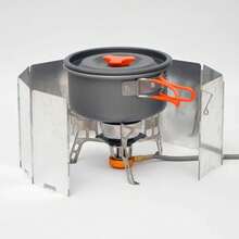 8/9/10 placas estufa de Gas protector contra el viento al aire libre Camping Picnic cocina quemador pantalla a prueba de viento pantalla de viento de aleación de aluminio 3KVL - 9 platos mini - Ver 11
