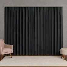 Luxury Blackout Curtain 4 And 5m X 2.80m For Swiss Track Max – Blackout Cuts Off Light For Living Room And Bedroom - Black - View 4
