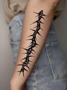 4pcs Dark Style Thorn Butterfly Temporary Tattoo Stickers, Waterproof Body Wrist Tattoos