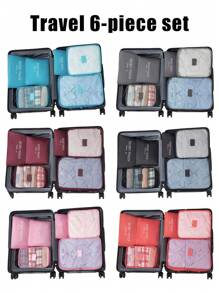 6 Stück Set in kleiner Größe, buchstabenförmige wasserdichte Reise-Aufbewahrungstaschen, Reise-Aufbewahrungstaschensätze, Packtaschen-Set, Reisegepäckorganizer, Koffer-Aufbewahrungstaschen Reisezubehör, vielseitig einsetzbare, leichte Aufbewahrungstaschen, staubdichter Reisetasche, Reise-Aufbewahrungstaschen multi-funktionale Kleidersortierungspakete, Reise-Packkompressionstaschen, für Zuhause und Reisen