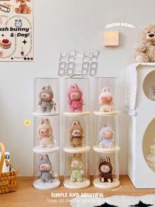 Estojo transparente para boneca de pelúcia , estojo para pendurar, estojo protetor, caixa de armazenamento de acrílico transparente à prova de poeira e umidade, sem capa protetora, estojo giratório transparente para chaveiros de bonecas grandes de 6,7 polegadas, compatível com bonecas de 6,7 polegadas, suporte de exposição para bonecas de pelúcia, à prova de poeira e umidade, exibição completa (sem bonecas)