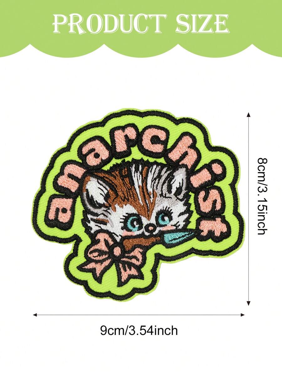 精美猫咪刺绣补丁，猫咪补丁，复古新奇补丁，熨烫式，创意装饰补丁，适用于夹克、帽子、背包 - 彩色 - 查看 1