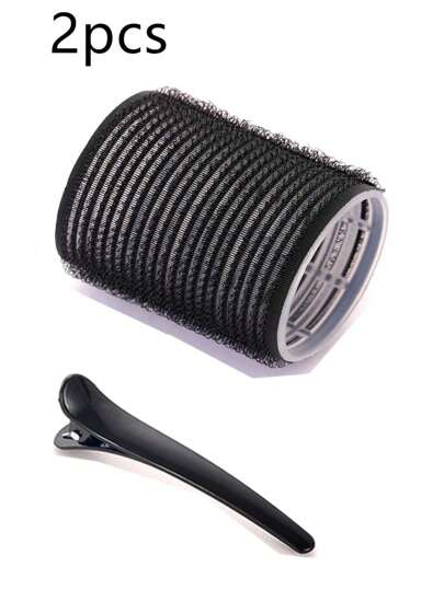 2pcs/Set Large Size Hair Rollers With Clips, Self-Gripping Curler Suitable For Long/Medium/Short Hair And Bangs, DIY Hair Curling Tool (Includes 1pcLarge Roller Tubes + 1pc Clips)