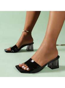 Transparent Crystal Shoes, Women's Mid-Heel Shoes, Comfortable New Summer Shoes For Women, Cool Fashionable Flip-Flops For Women