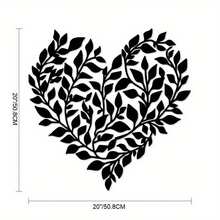 Metal Tree Leaf Wall Decor- Olive Branch Wall Art-Name Plate In Metal - màu đen - Xem 9