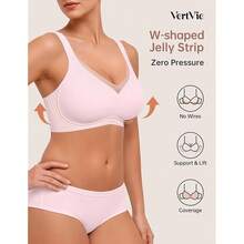 New  Wirels Bras For Women No Underwire Portive Mh Crossover Bra Seamls Push  Full Coverage Everyday Bralett - Pink 3X-Large - View 2