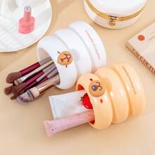 1pc Multifunctional Pen Holder, 3 Expression Options, Circular Pen Cup, Large Capacity, Desktop Storage, Large Capacity Desktop Stationery Organizer Pen Stand, Storage Bucket, Suitable For Office, School Supplies, Stationery Organization, Teachers, Home, Back To School/Graduation/Birthday Gift
