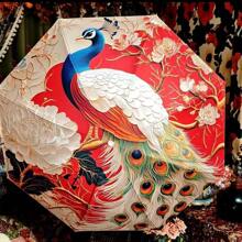 Anti-UV Floral Umbrella, Extra Large Sun Protection Dual Use Rainproof And Sunproof Parasol, Compact And Portable Design