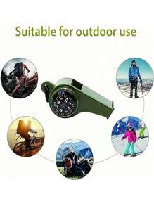 Silbato de emergencia 3 en 1 con brújula y termómetro - Perfecto para deportes de pista, campamentos, senderismo, aventuras al aire libre, árbitros y porristas
