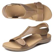 Women Sandals Casual Comfortable Lightweight Flat Outdoor Walking Shoes - Brown - View 6