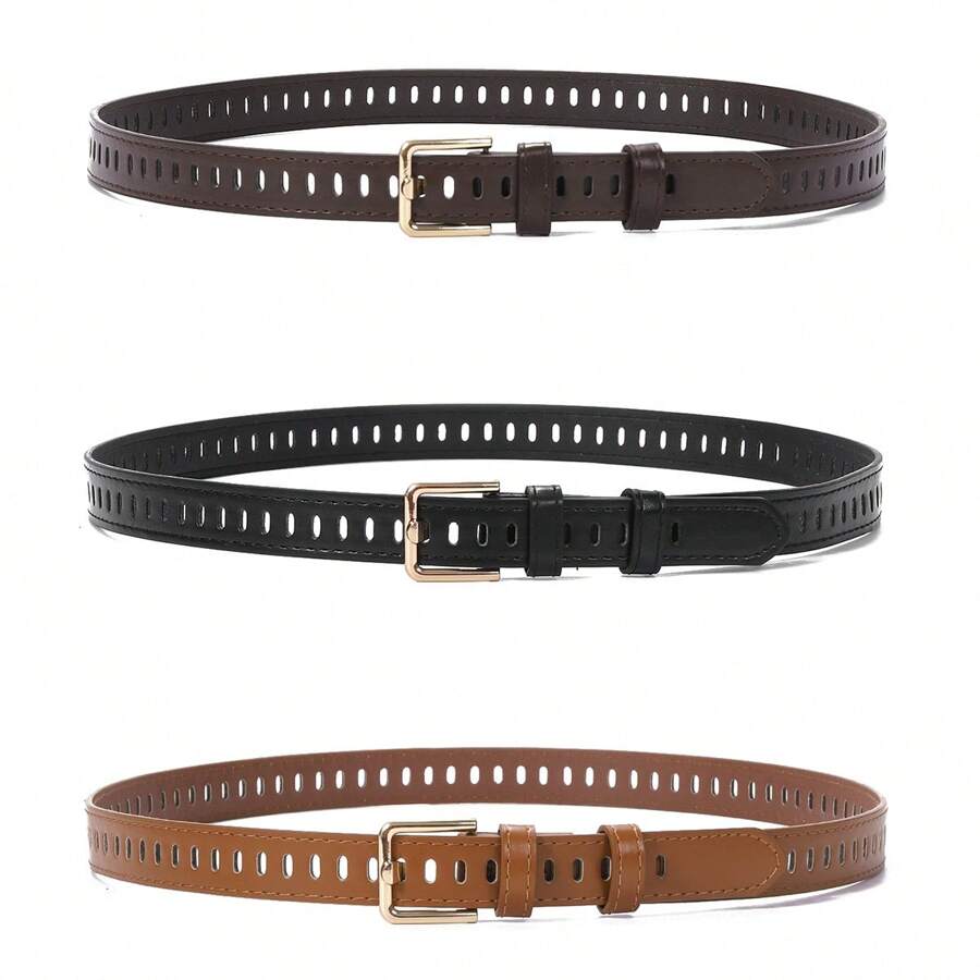 3 Stück/Set minimalistischer vintage Cut Out Dekorationsgürtel, vielseitig für Jeans
