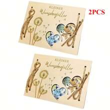 Emballage de cadeau d'argent en bois avec motif de pissenlit, comprend une ficelle. Emballage créatif de cadeau d'argent, convient pour les festivals, les anniversaires, les mariages, les cadeaux de mariée, la rentrée scolaire.