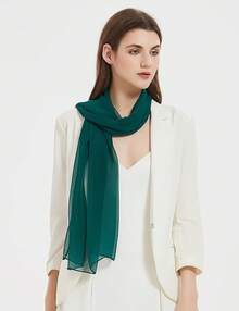 2025PANTONIGHT Long Chiffon Sheer Scarf For Womens - 712 Green - View 2