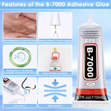 50/110ml B7000 Rhinestone Craft Adhesive, 50ml/110ml Super Glue - Strong Welding Multi-Purpose Adhesive, Used To Repair Ceramic Repair Adhesives, Porcelain, Metals, Plastics, Wood Adhesives And Wooden Furniture; Suitable For Fake Nails, Soft Nail Tip Gels, DIY Hand-Adhesive Jewelry And Fabric Mobile Phone Repair, Crystal Gems School Supplies,Back To School