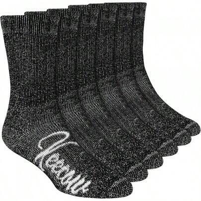 KEECOW Merino Wool Crew Socks For Men & Women, Thermal, Warm, Winter, Cushion, Hiking, Working, Running, 3 Pairs