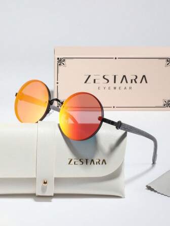 1 Pair Men's Round Metal Frame Business Style Glasses, Passionate, Skilled, Exquisite, Elegant, Fashionable For Commuting, Business Trip, Cycling, Camping, Outdoor, Suitable For Any Face Shape, Comes With Delicate Packaging Back To School Fashionable Preppy School Look