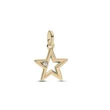 1 peça de pulseira original com pingente de contas, coleção de cores douradas, maçã, batatas fritas, abelha, flor, folhas, asas de amor, laço, estrela e pingente de contas rosa para pulseiras, joias femininas faça você mesmo