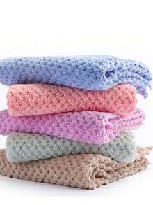 1/3/5 piezas Paños esponjosos de gofre, toallas cuadradas de felpa de coral, toallitas faciales super suaves y absorbentes para el baño del hogar, toallas cuadradas suaves y absorbentes, toallitas faciales pequeñas de unicolor, paños de limpieza multiusos, accesorios de baño para decoración del hogar en verano