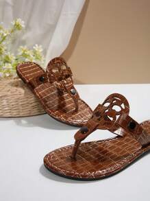 Neue modische Damen Hausschuhe Zehentrenner Flache Sandalen für den täglichen Gebrauch