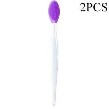 2 piezas Cepillo de limpieza facial de silicona 2 en 1, Exfoliante facial suave de doble cara, Sin formaldehído, Sin perfume, Para eliminar los puntos negros y el vello nasal, Limpieza suave