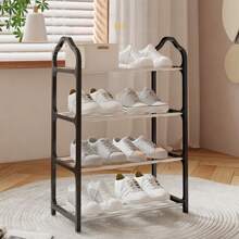 1pc 4 Tier Shoe Rack Organizer - Free-Standing Shoe Storage Cabinet For Closet, Front Door Entrance, And Entryway - Easy To Install And Space Saving