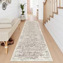 Boho Washable Runner Rug Non Slip2.5x10 Soft Hallway Runner Rug For Entryway Indoor With Rubber Backing Beige 10ft Long Carpet Runner For Bedroom Bedside Bathroom Kitchen RV - 2.5'x10' - View 1