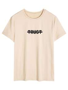 男式圆领短袖图案印花休闲T恤