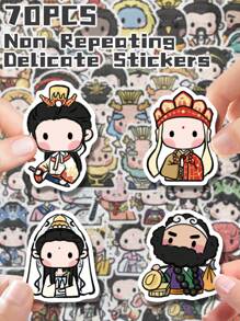 70pcs Cute Characters From Journey To The West Themed Stickers Non-Repeating Delicate Decorative Stickers For Holiday Gift Party&Home Decors Birthday Gift Luggage Scooter Hand Account Water Bottle Cups Laptop Tablet Phone Case Notebooks School Supplies, Back To School