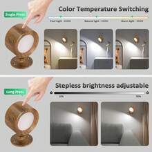 Luces de pared LED, apliques de pared 3 piezas con control remoto, batería recargable, 3 temperaturas de color y regulable, lámpara de pared magnética con rotación de 360°, luz inalámbrica para dormitorio y sala de estar - Enchufe US - Ver 5