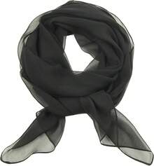 2025PANTONIGHT Long Chiffon Sheer Scarf For Womens - 065 Plain Black - View 9